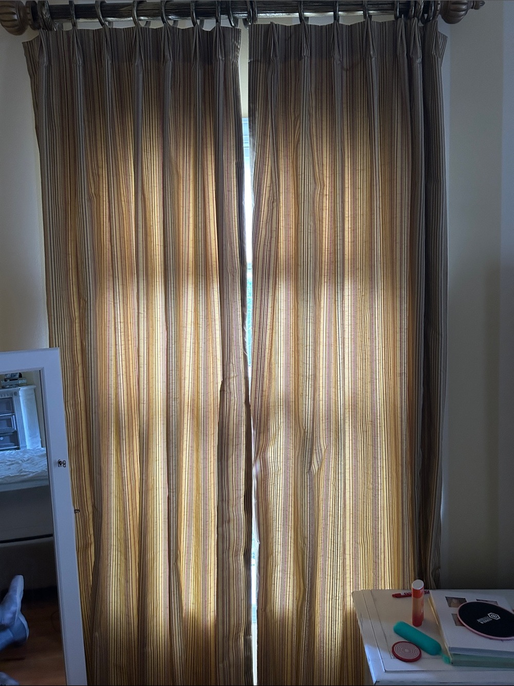 8 Custom blackout pleated Striped Window Curtains - Picture 7 of 7